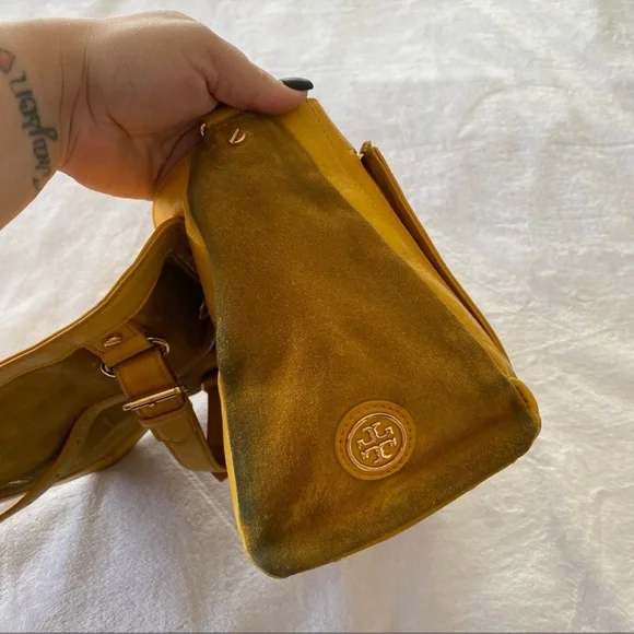 Tory Burch 797 Suede & Leather Satchel Bag - Picture 9 of 15